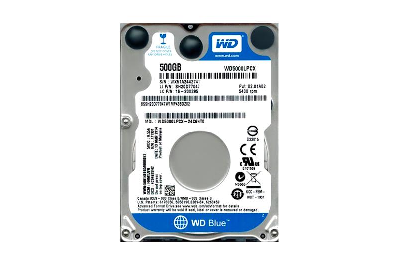 disco duro de 500gb interno s.ata western digital blue para laptop