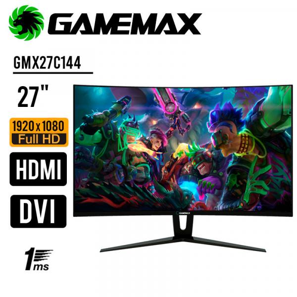 Monitor Gamemax, 27 Polegadas, 144hz, 1 Ms, Curvo, GMX27C144BR