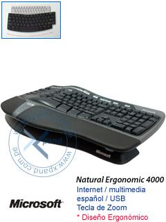 Teclado Microsoft 4000 Natural Ergonomic / USB / Negro / B2M-00016 ‌