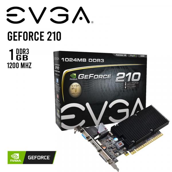 Tarjeta de gráficos EVGA 01G-P3-1313-KR GeForce 210 1 GB HDMI VGA DVI SOLAMENTE 